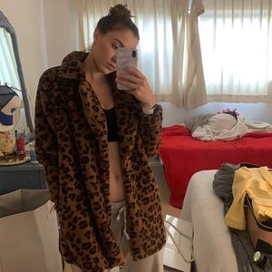 SOLD Fuzzy cheetah print coat